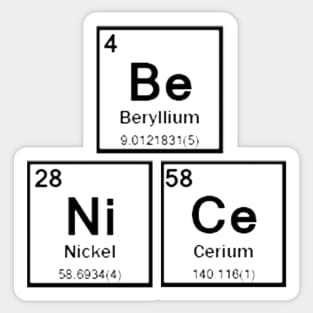 Be Nice - Periodic Table of Elements Sticker